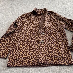 Leopard Print Women's sweater Jacket